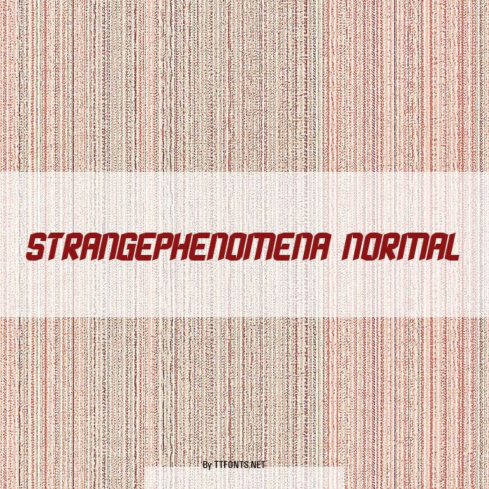 StrangePhenomena Normal example